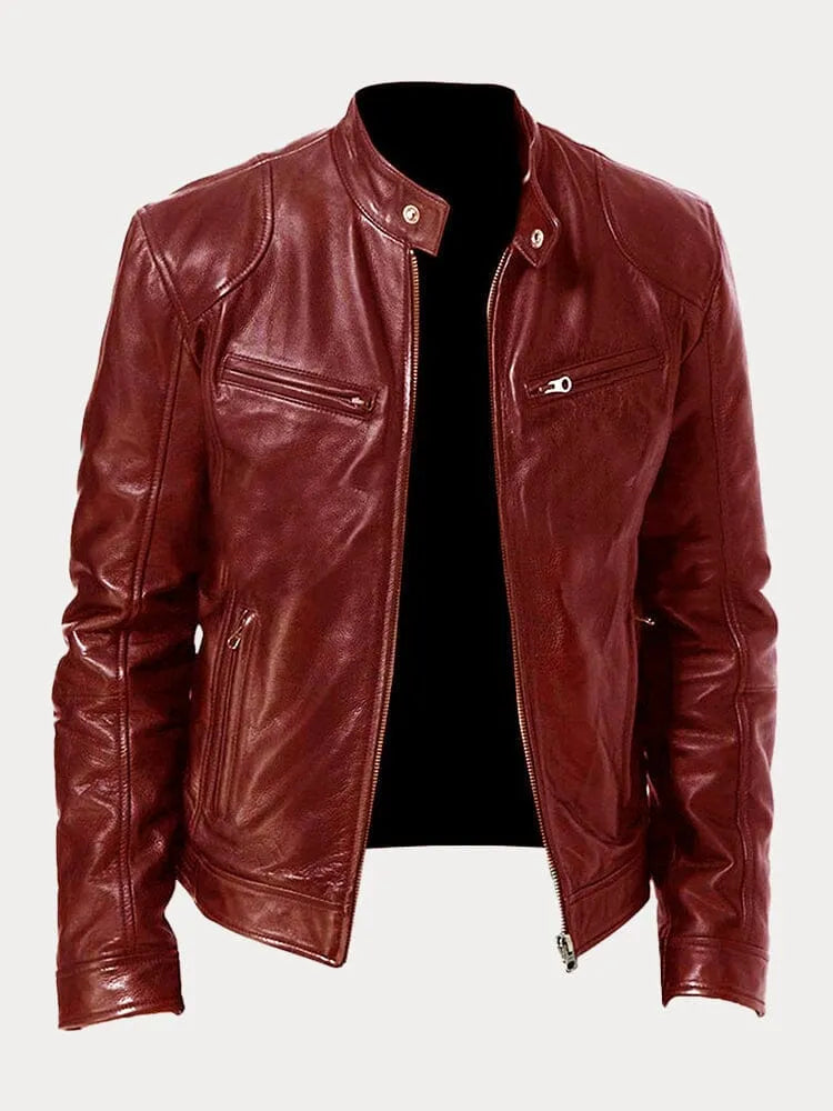 Roald | Sleek Leather Biker Jacket