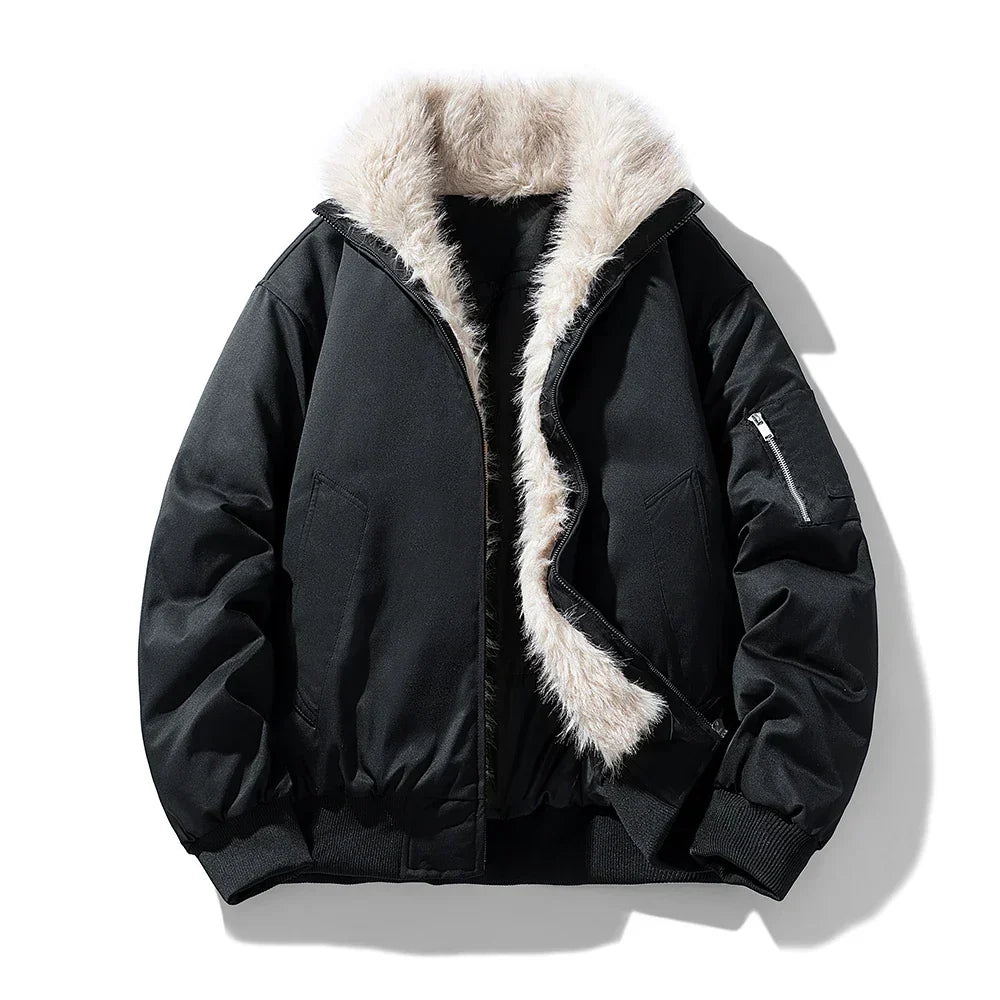 Anders | Warm Faux Fur Lined Jacket for Men's Wind-Resistant Outerwear