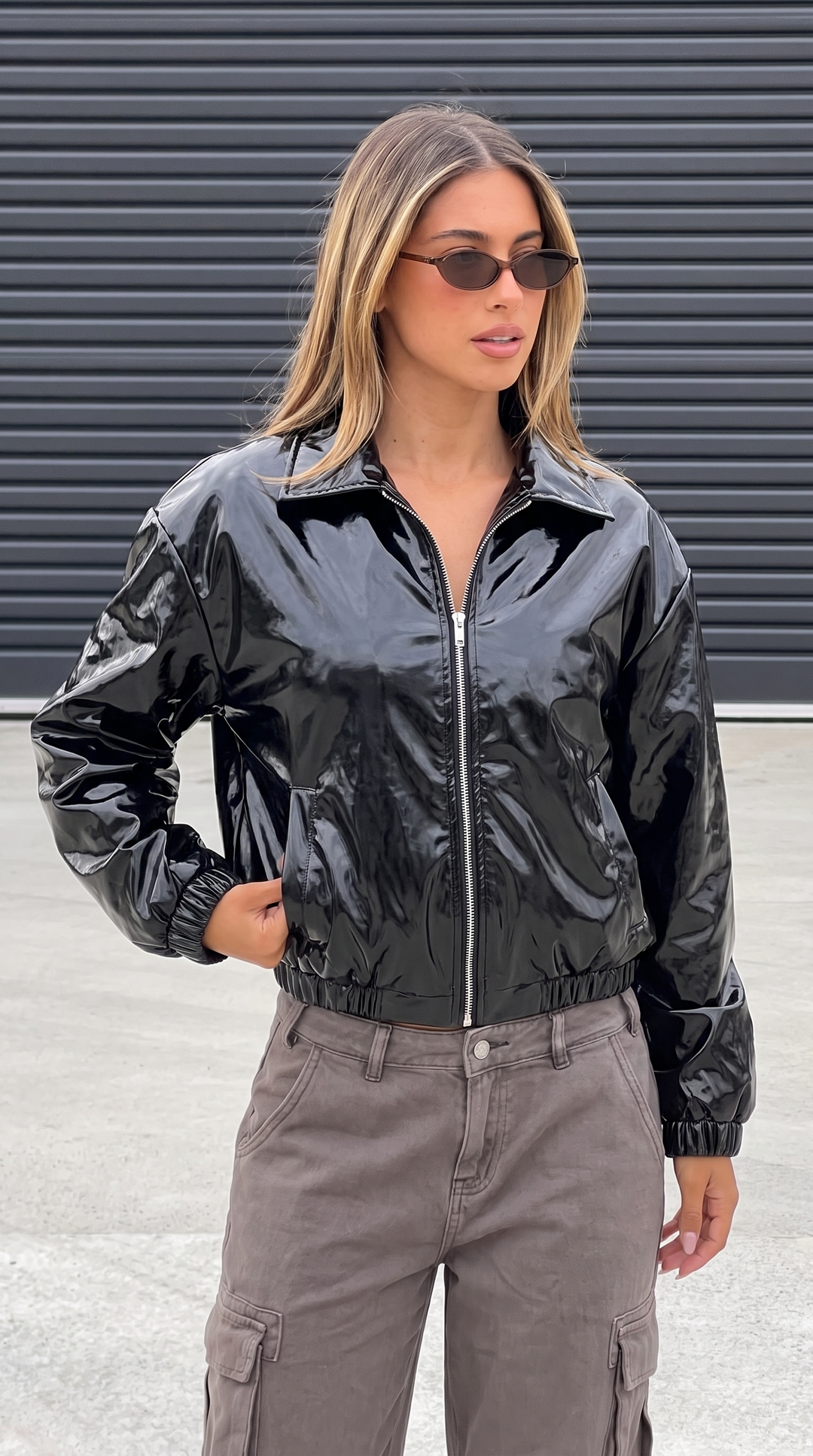 Scarlett | Bold Faux Leather Bomber Jacket for Women