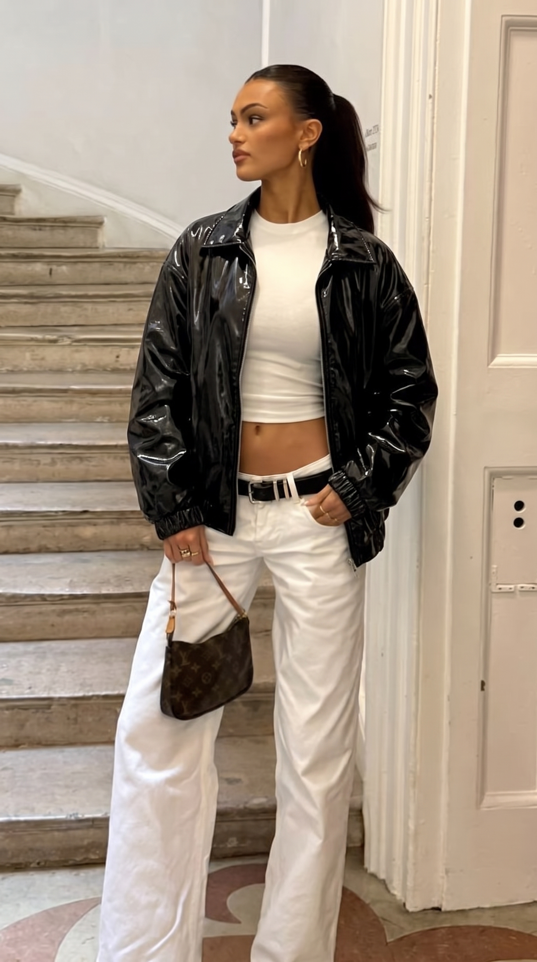 Scarlett | Bold Faux Leather Bomber Jacket for Women