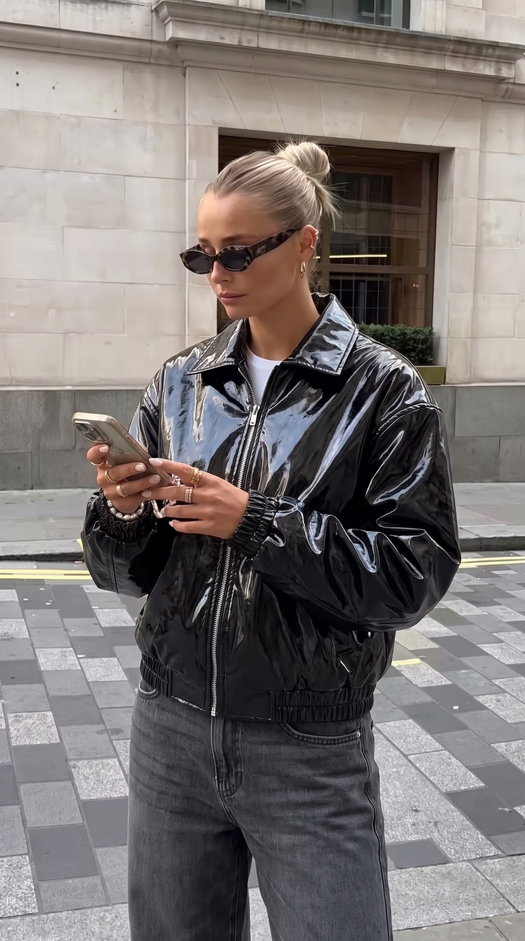Scarlett | Bold Faux Leather Bomber Jacket for Women