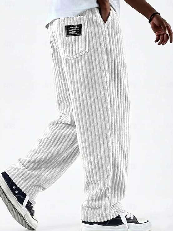 Stanton | Relaxed Casual Trousers Men Wide-Leg Corduroy