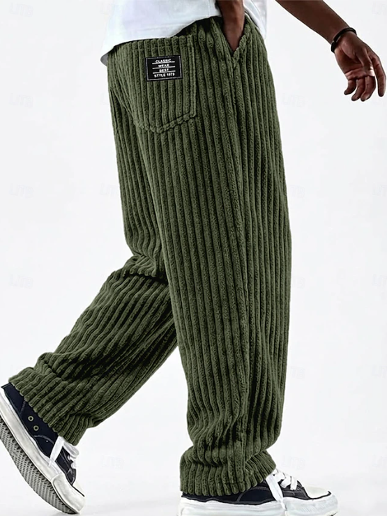 Stanton | Relaxed Casual Trousers Men Wide-Leg Corduroy