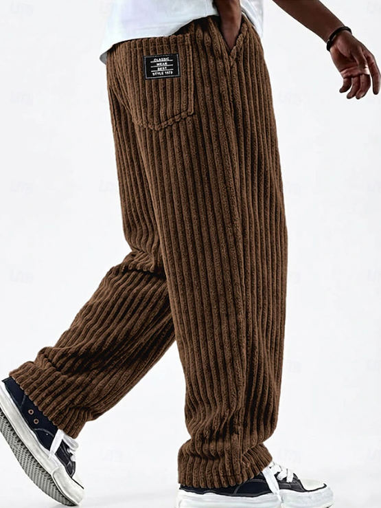 Stanton | Relaxed Casual Trousers Men Wide-Leg Corduroy