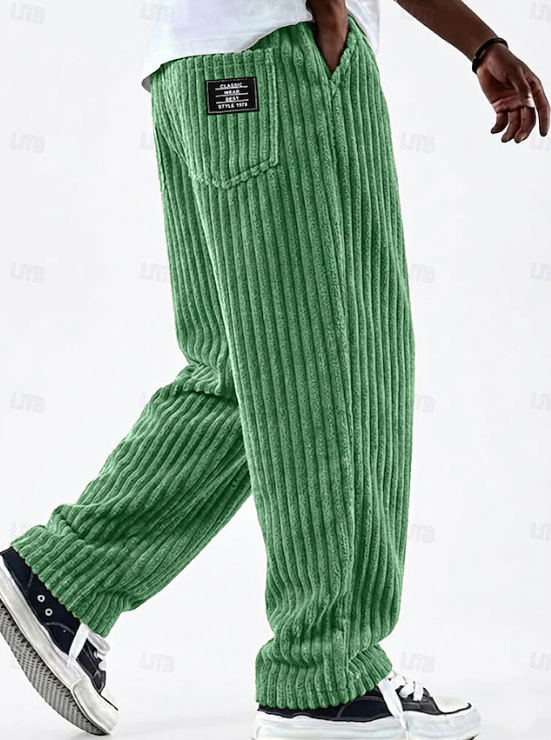 Stanton | Relaxed Casual Trousers Men Wide-Leg Corduroy