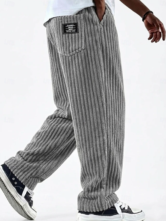 Stanton | Relaxed Casual Trousers Men Wide-Leg Corduroy