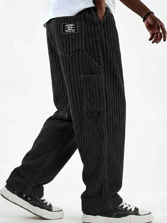 Stanton | Relaxed Casual Trousers Men Wide-Leg Corduroy