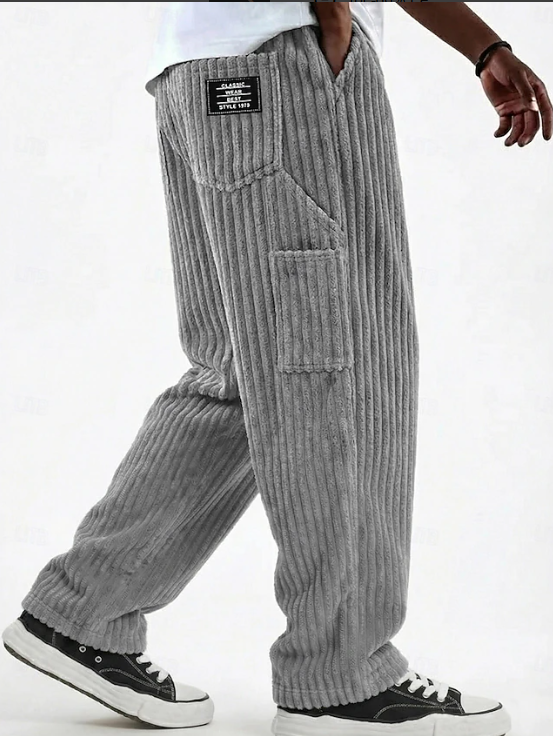 Stanton | Relaxed Casual Trousers Men Wide-Leg Corduroy