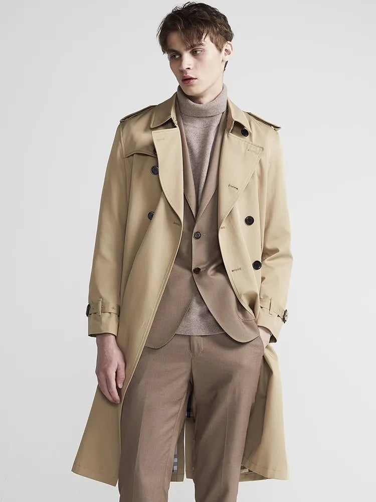 Calvin | Elegant Belted Trench Coat for Men