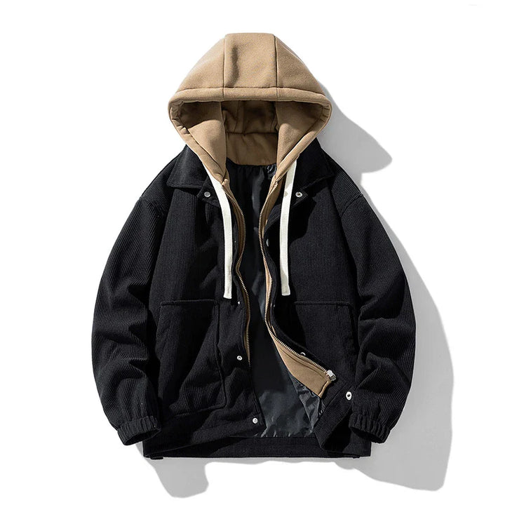 Xavier | Rugged Corduroy Hooded Jacket for Men