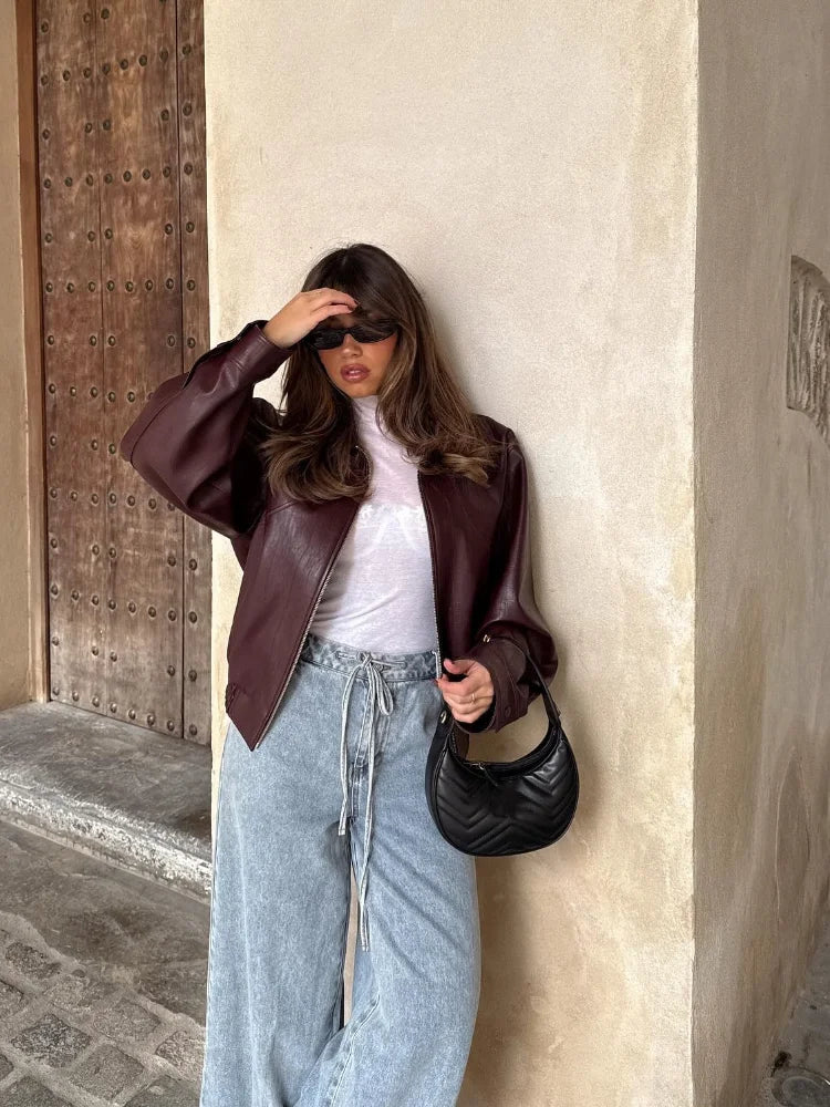 Audrina | Relaxed Oversized Leather Jacket