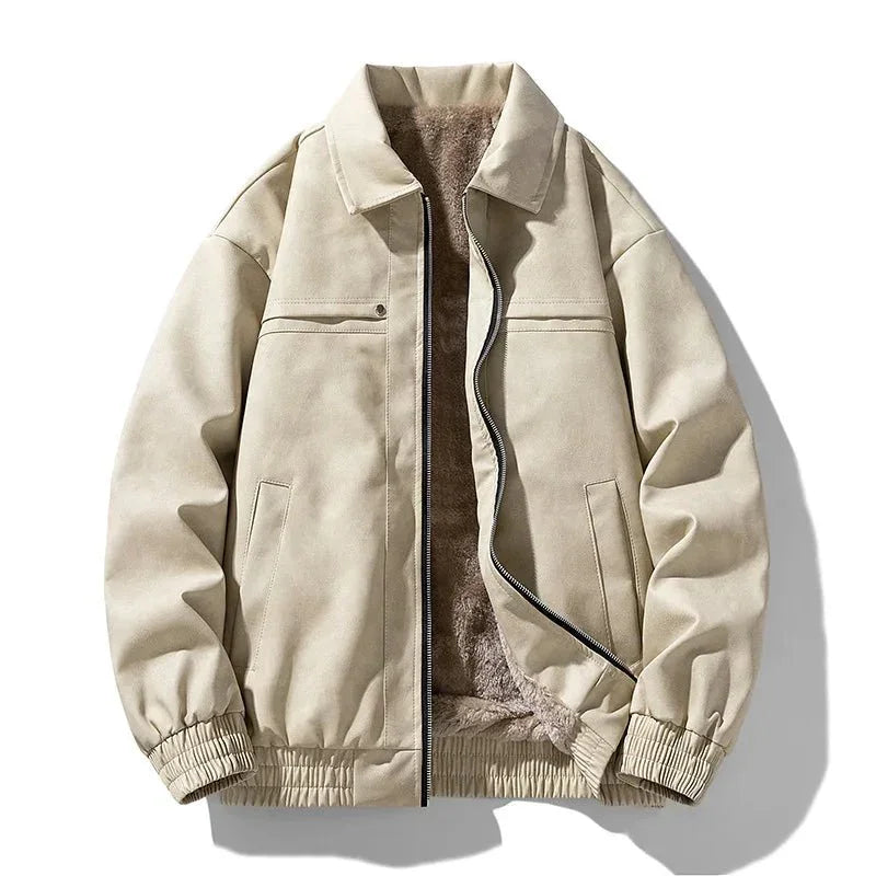 Rhys | Warm Faux Shearling Leather Jacket for Men