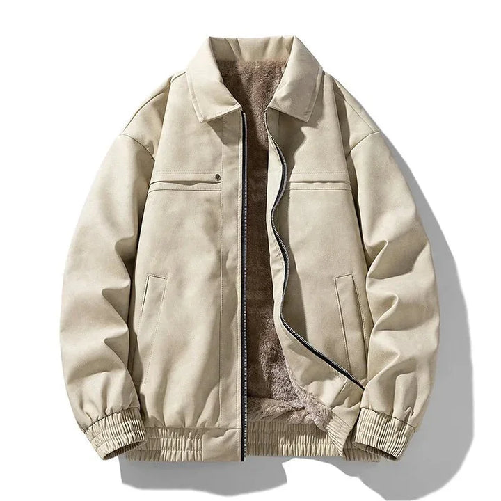 Rhys | Warm Faux Shearling Leather Jacket for Men