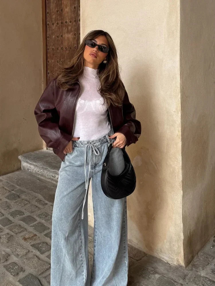 Audrina | Relaxed Oversized Leather Jacket