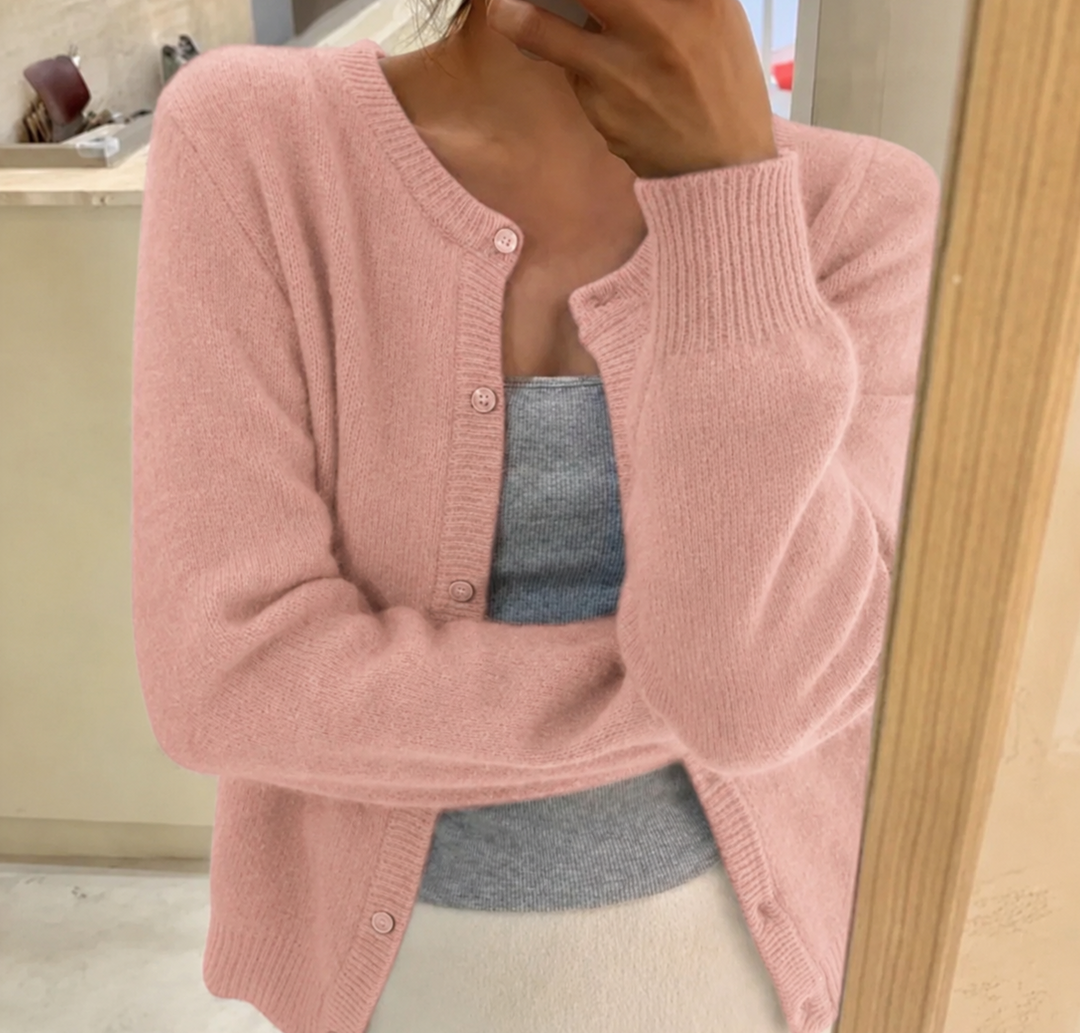 Mireille | Cozy Fluffy Button-Up Cardigan for Women