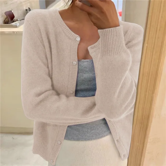 Mireille | Cozy Fluffy Button-Up Cardigan for Women