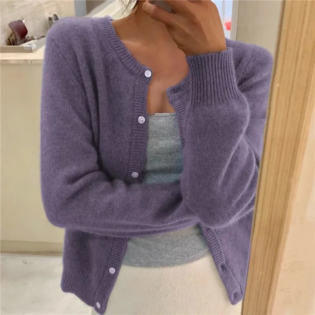 Mireille | Cozy Fluffy Button-Up Cardigan for Women