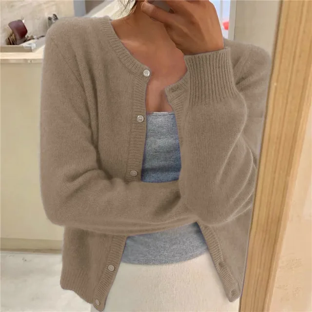 Mireille | Cozy Fluffy Button-Up Cardigan for Women