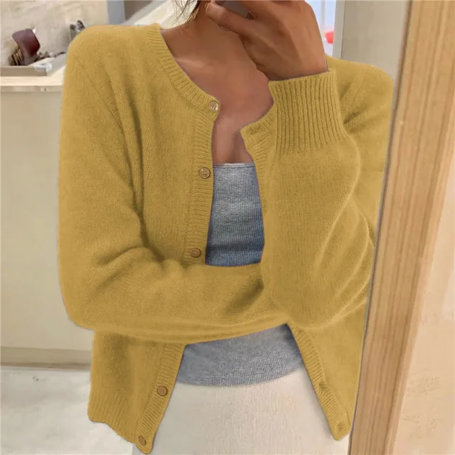 Mireille | Cozy Fluffy Button-Up Cardigan for Women