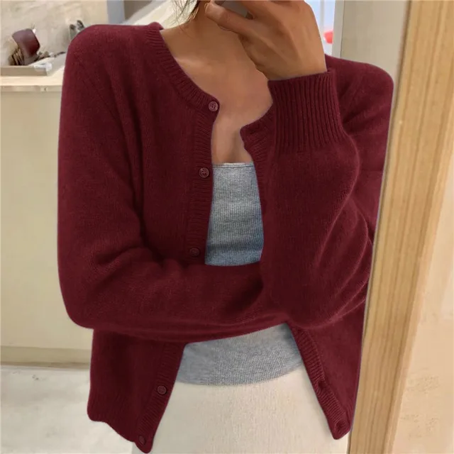 Mireille | Cozy Fluffy Button-Up Cardigan for Women