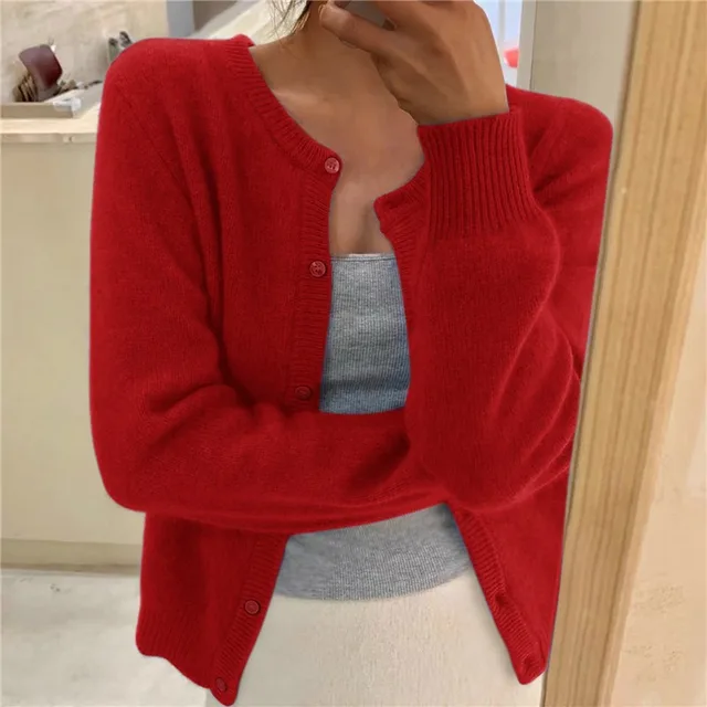 Mireille | Cozy Fluffy Button-Up Cardigan for Women
