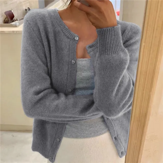 Mireille | Cozy Fluffy Button-Up Cardigan for Women