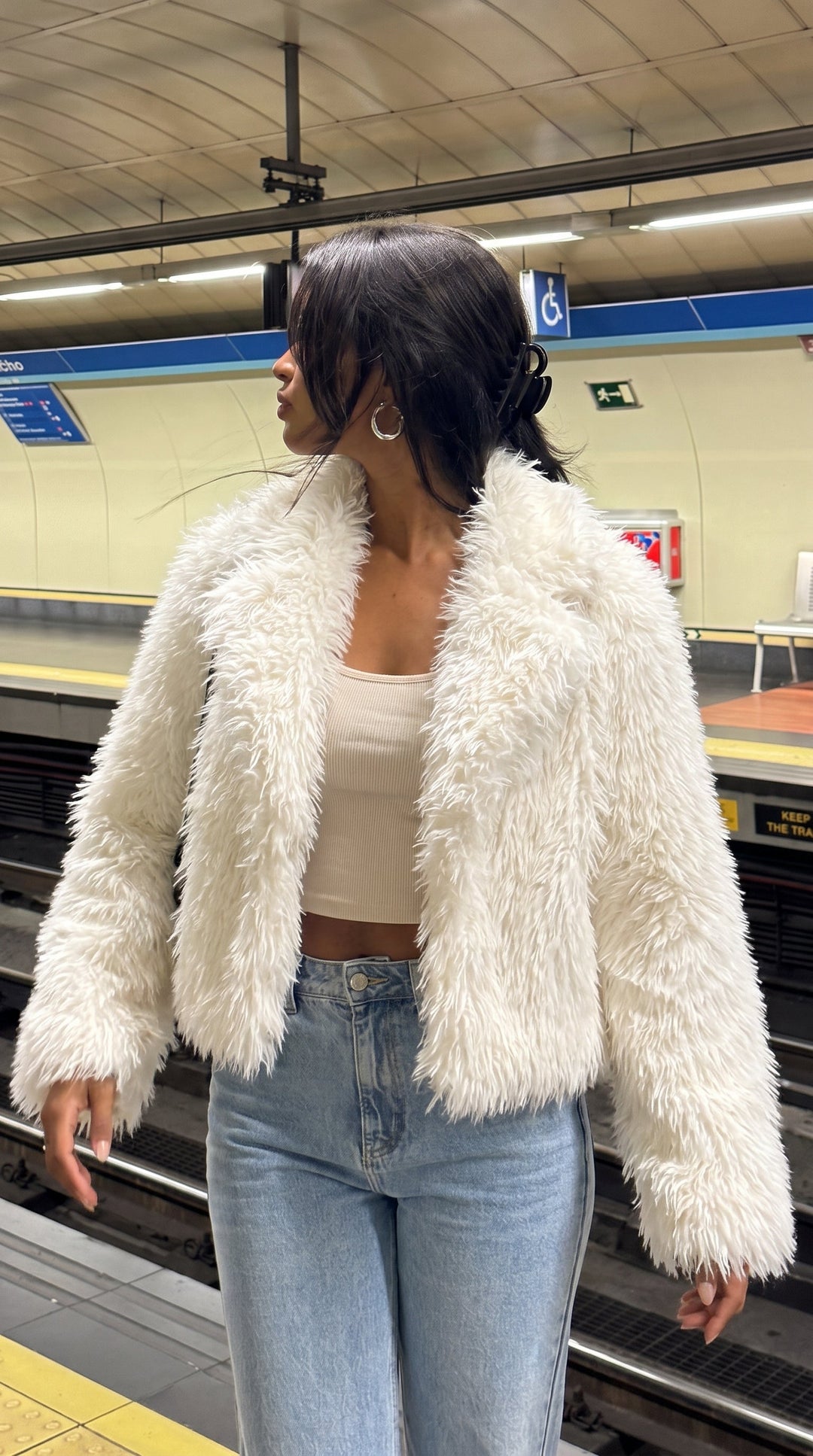 Sophie | Elegant Cropped Faux Fur Jacket for Women