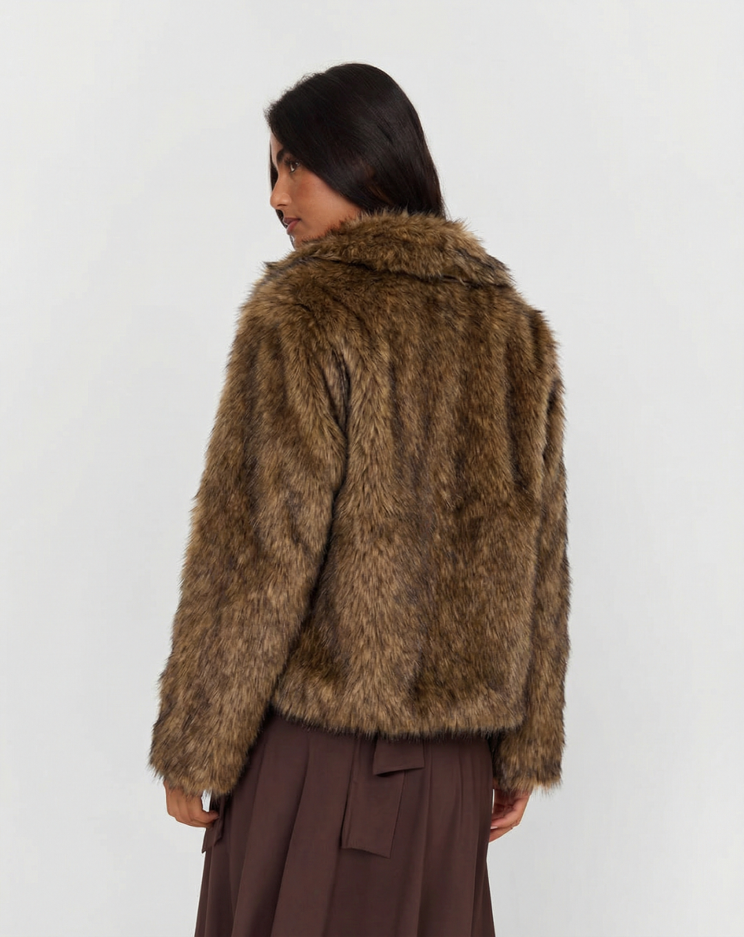 Felicity | Chic Cropped Faux Fur Coat For Women