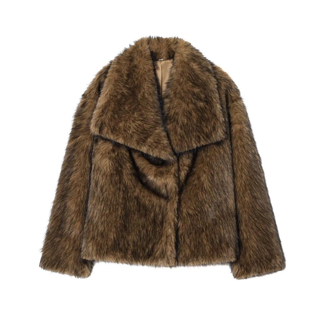Felicity | Chic Cropped Faux Fur Coat For Women