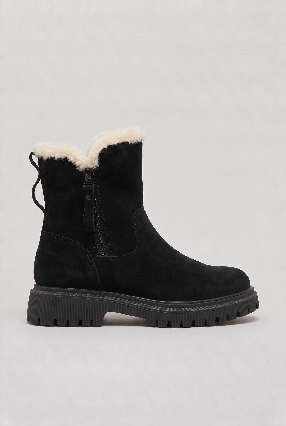Thea | Cosy Faux-Fur Trim Ankle Boots Chunky Sole