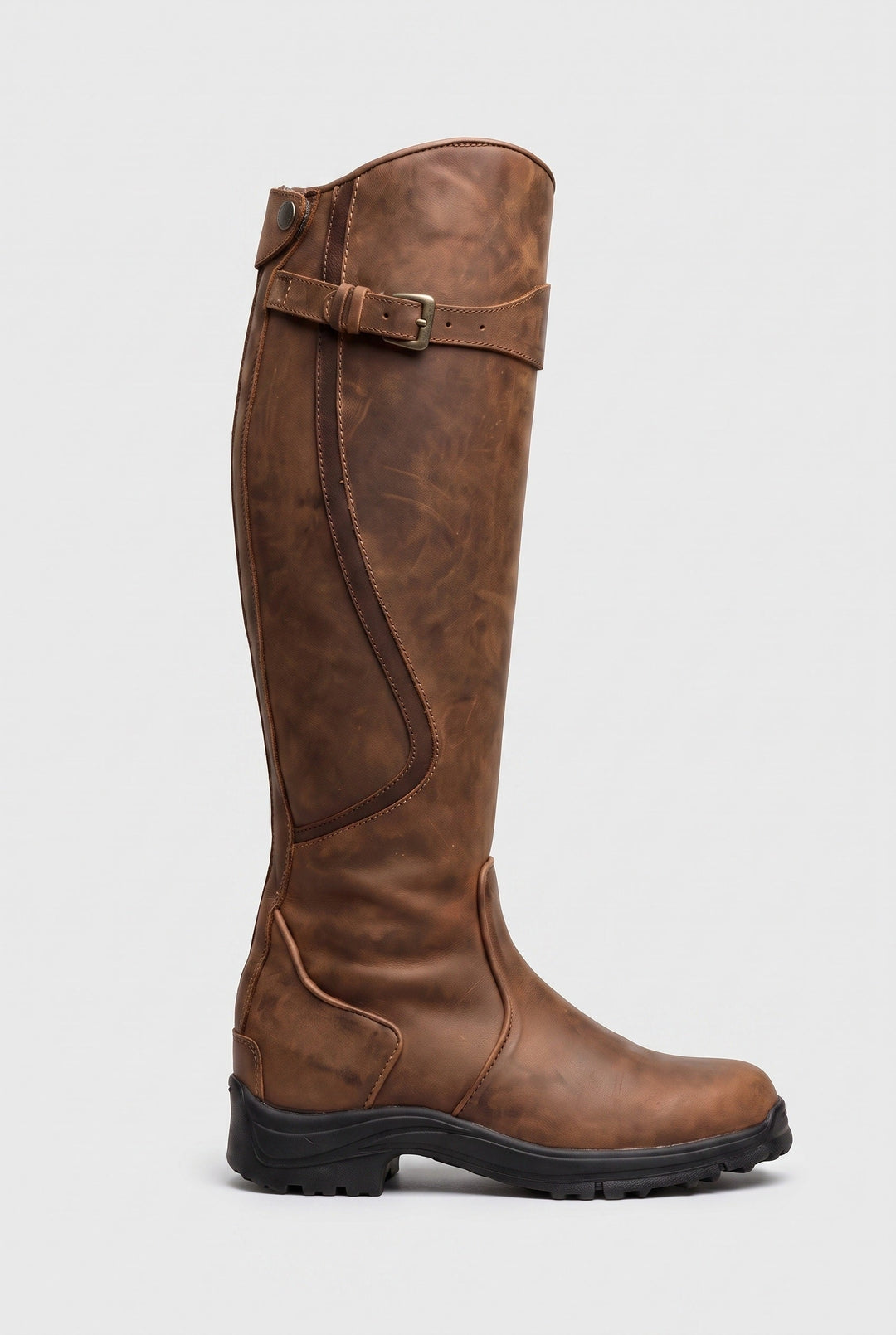 Ines | Classic Knee High Boots Buckle Strap
