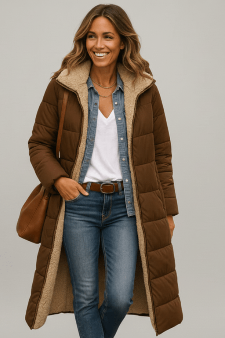 Elspeth | Cosy Longline Quilted Puffer Coat