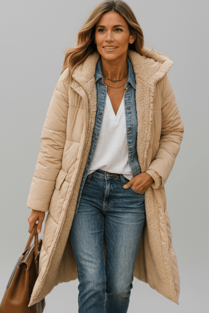 Elspeth | Cosy Longline Quilted Puffer Coat