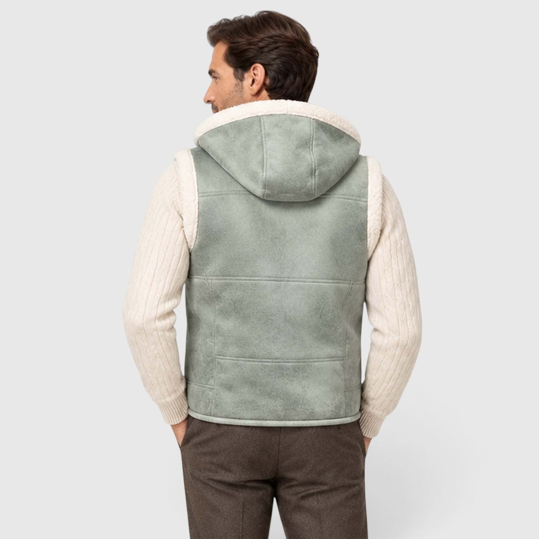 Garrett | Rugged Hooded Faux Fur Gilet