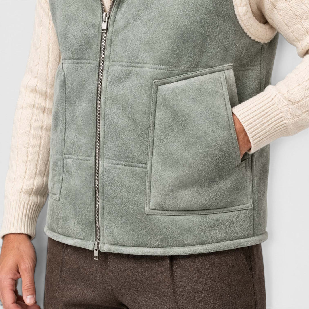 Garrett | Rugged Hooded Faux Fur Gilet