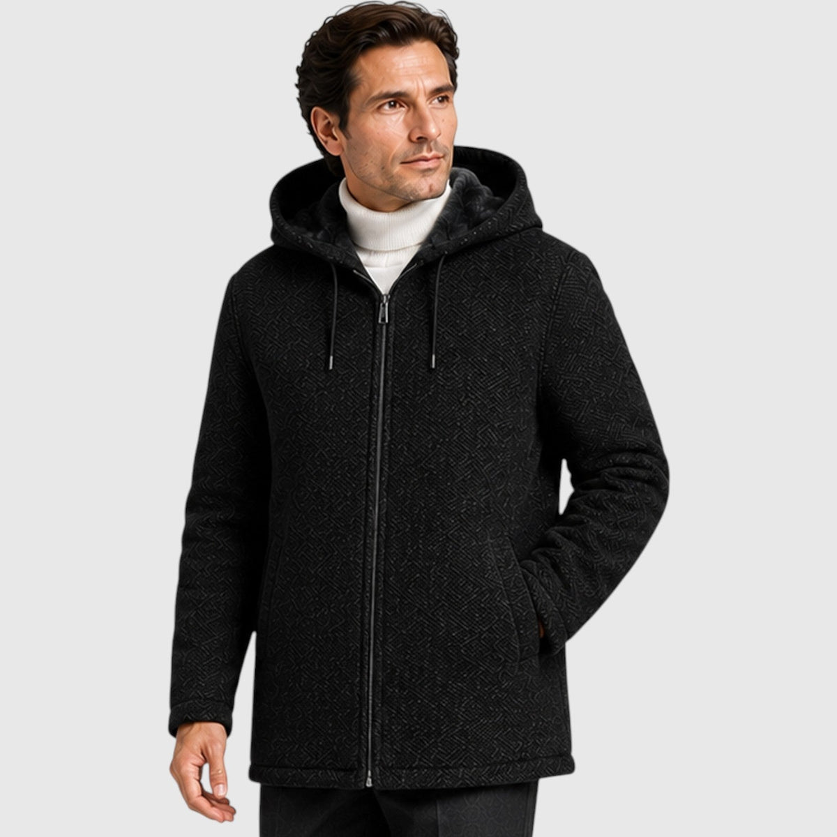 Redmond | Warm Fleece-Lined Hooded Cardigan for Men