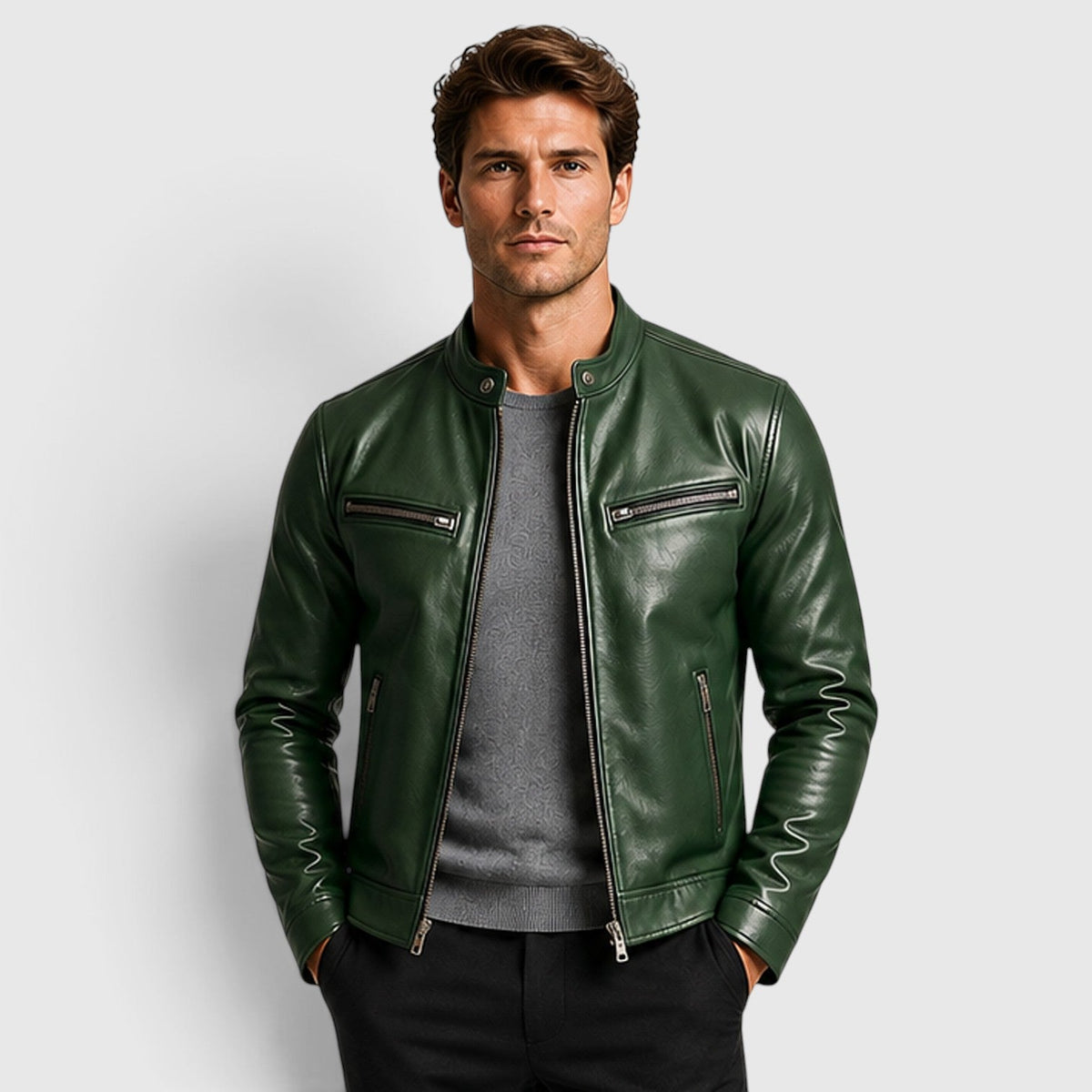 Brayden | Sharp Racer Leather Jacket Men