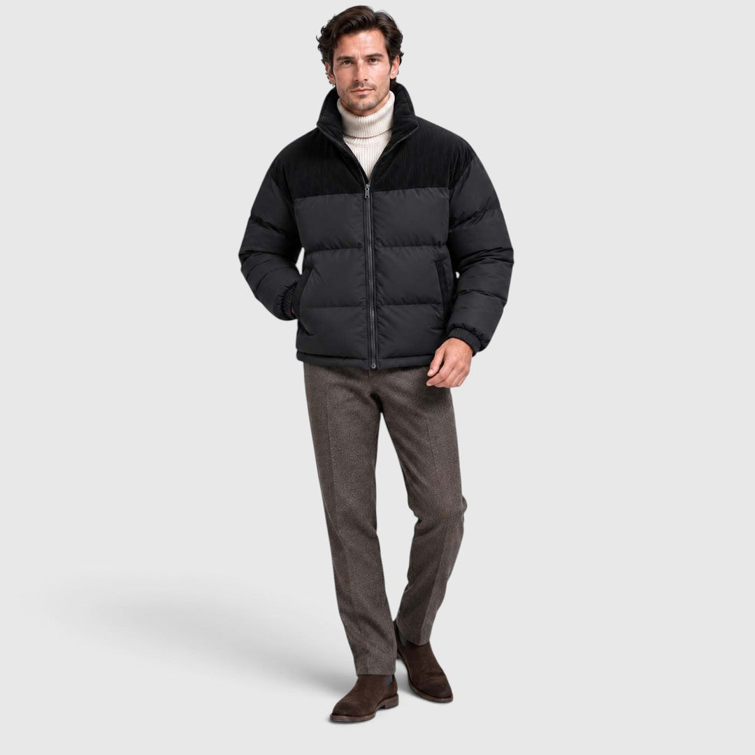 Sullivan | Practical Hooded Corduroy-Panel Puffer Jacket