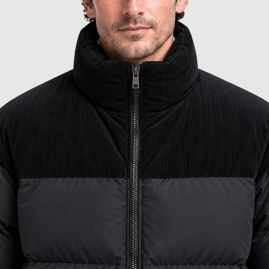 Sullivan | Practical Hooded Corduroy-Panel Puffer Jacket