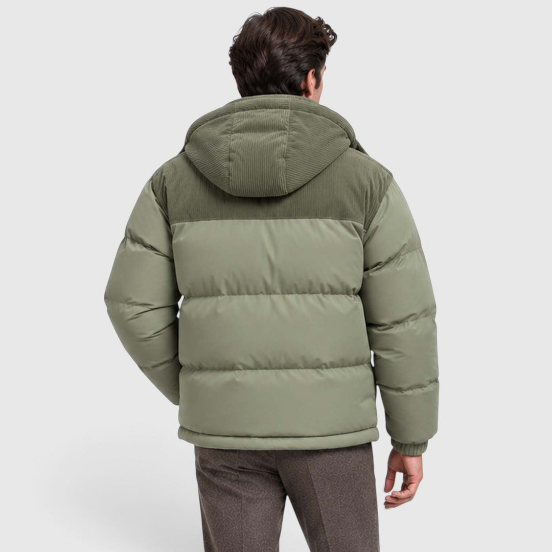 Sullivan | Practical Hooded Corduroy-Panel Puffer Jacket