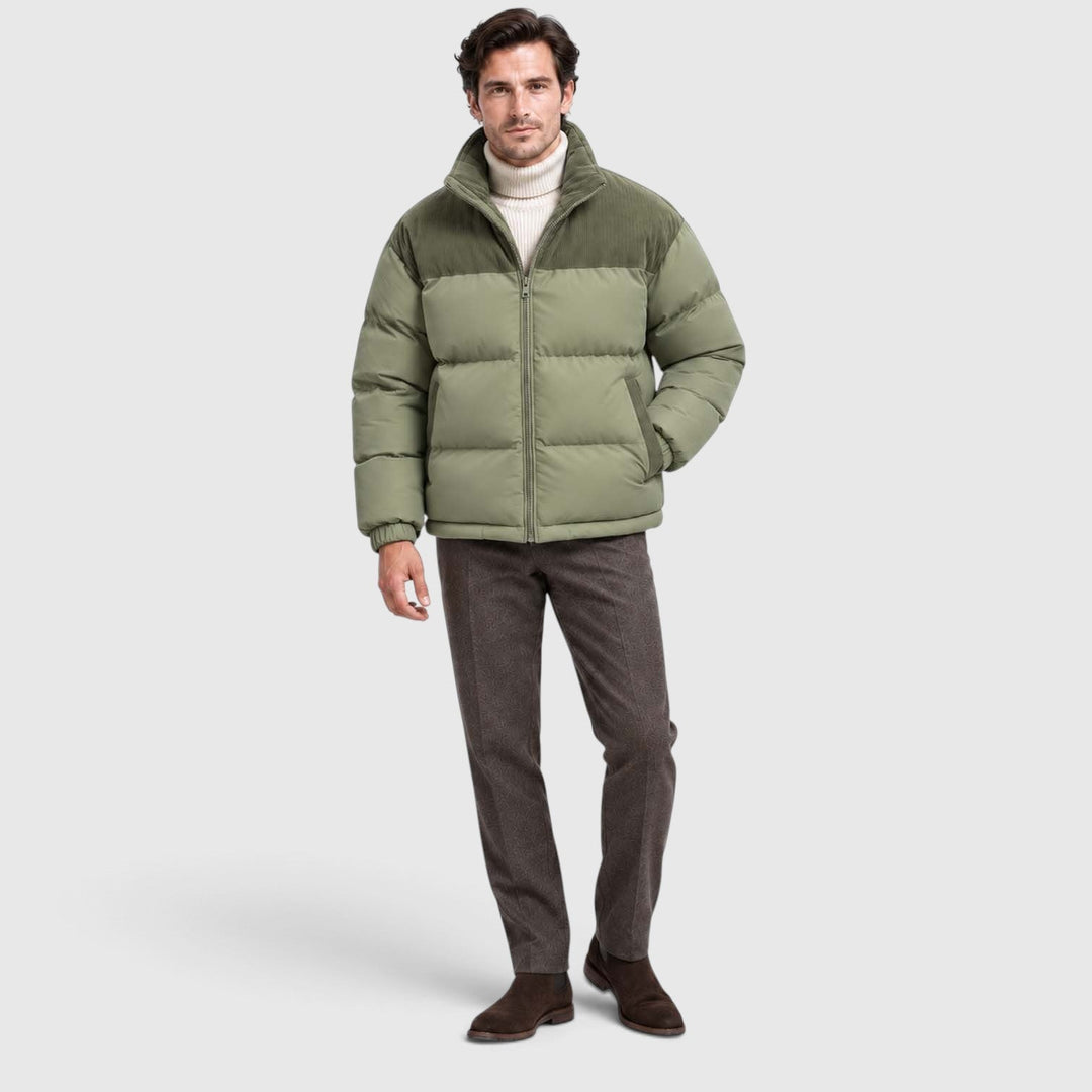 Sullivan | Practical Hooded Corduroy-Panel Puffer Jacket