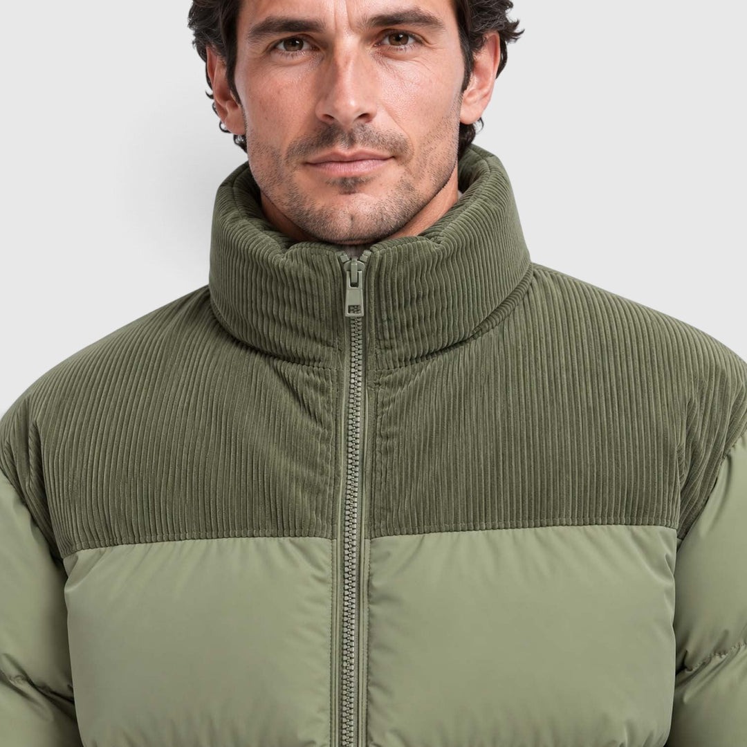 Sullivan | Practical Hooded Corduroy-Panel Puffer Jacket