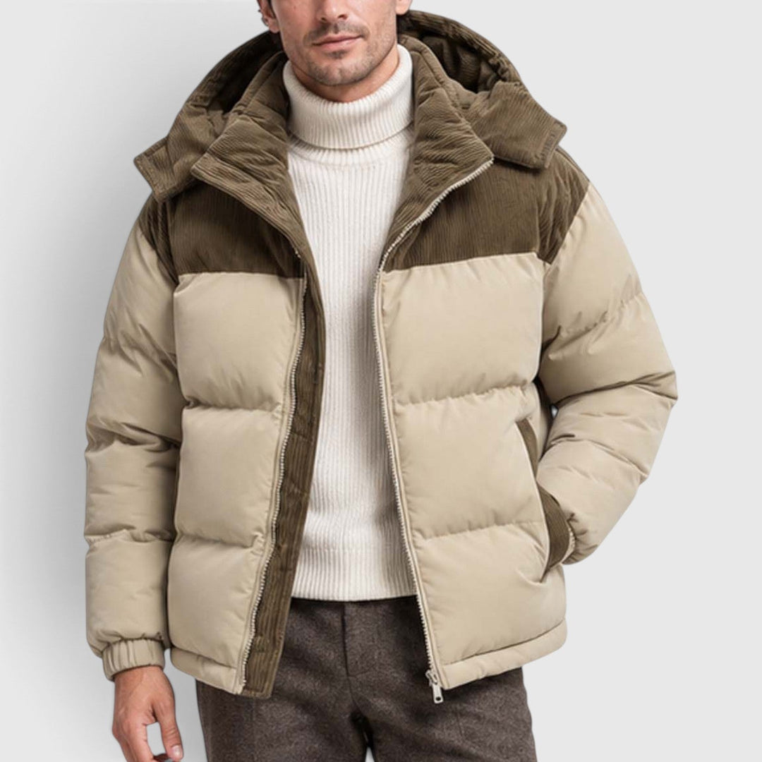Sullivan | Practical Hooded Corduroy-Panel Puffer Jacket