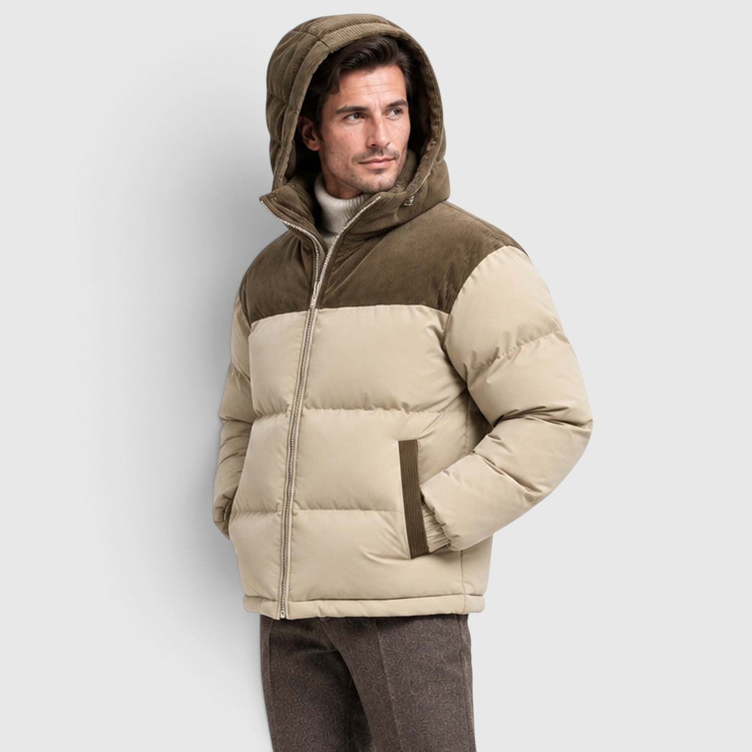 Sullivan | Practical Hooded Corduroy-Panel Puffer Jacket