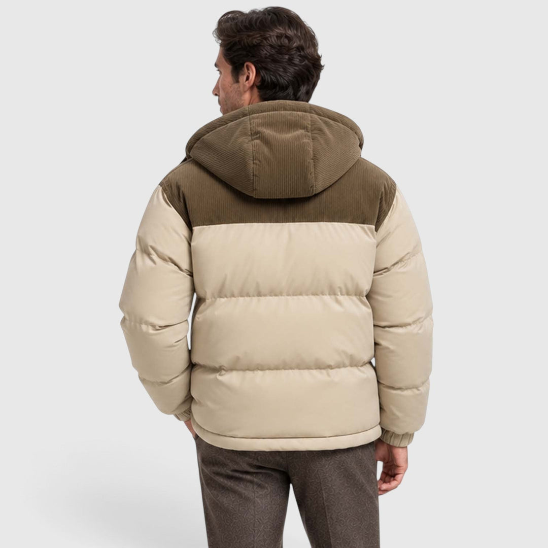 Sullivan | Practical Hooded Corduroy-Panel Puffer Jacket
