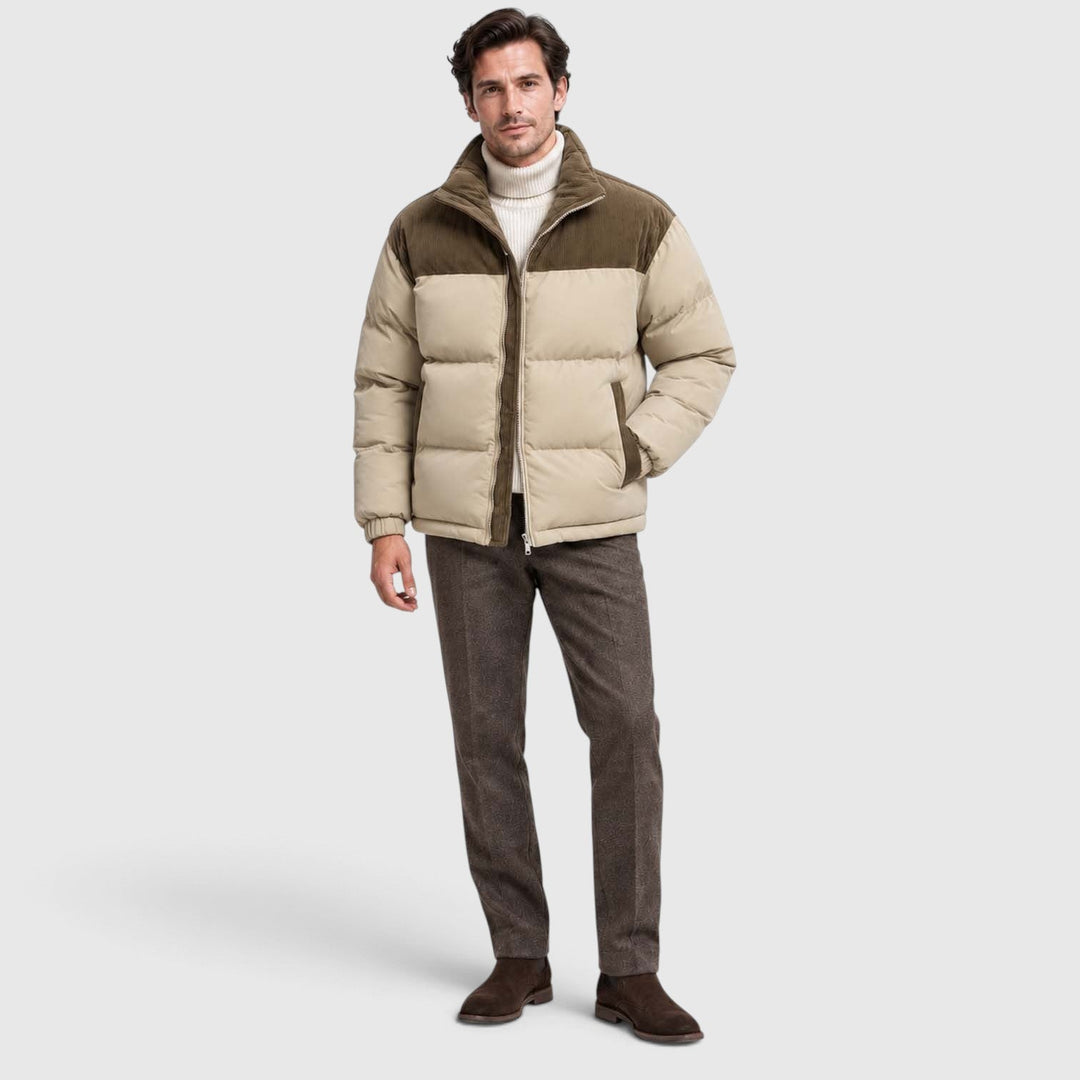 Sullivan | Practical Hooded Corduroy-Panel Puffer Jacket