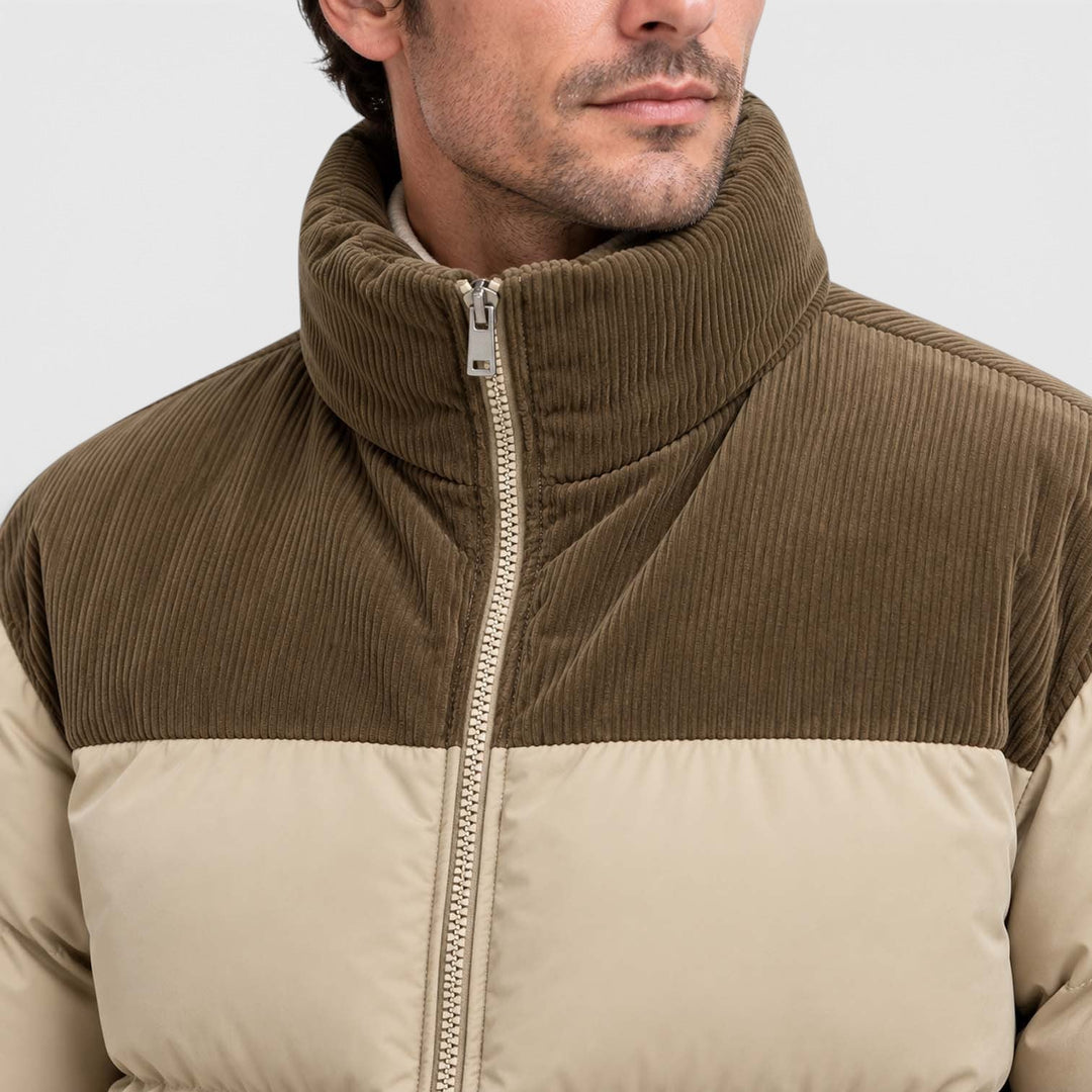 Sullivan | Practical Hooded Corduroy-Panel Puffer Jacket