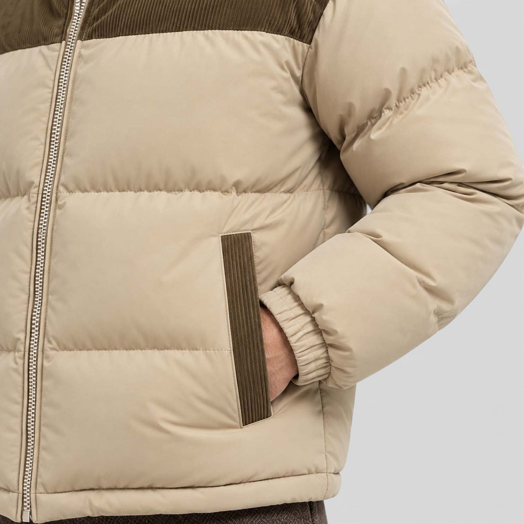 Sullivan | Practical Hooded Corduroy-Panel Puffer Jacket