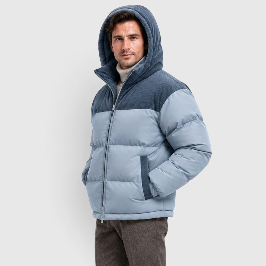Sullivan | Practical Hooded Corduroy-Panel Puffer Jacket