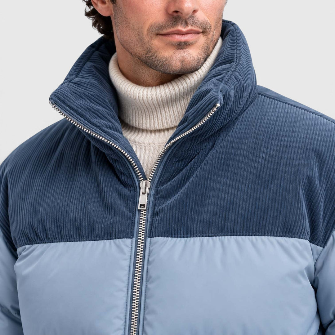 Sullivan | Practical Hooded Corduroy-Panel Puffer Jacket